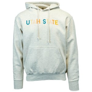 utah state hoodie oatmeal rainbow